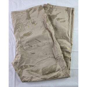 Anthropologie Pilcro Wanderer Utility Button Fly Pocket Pants Tan Metallic 28